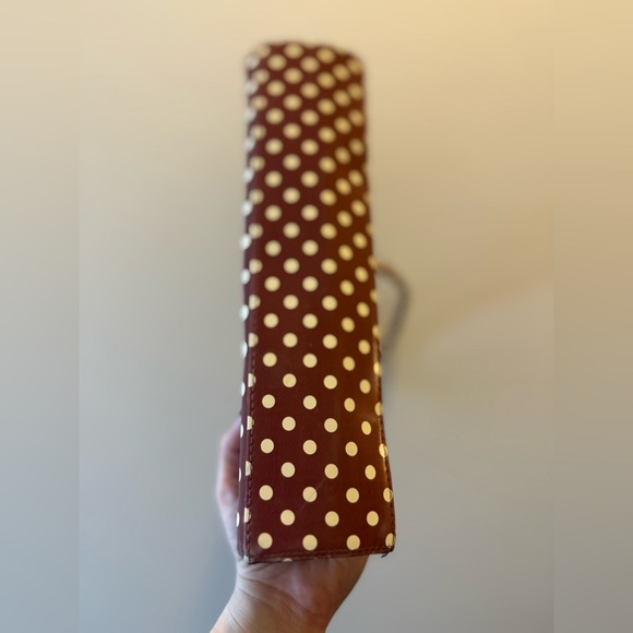 Vintage Brown Polka Dot Handbag Kisslock Great Condition - Picture 4 of 4